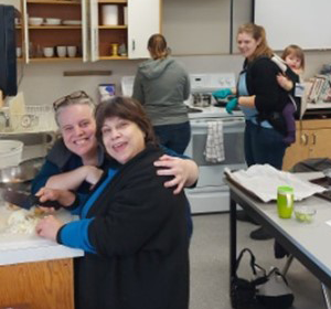 Guild members in the kitchen