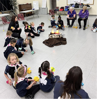 The Sisterhood of the Travelling Trefoils gathered for a World Thinking Day event.