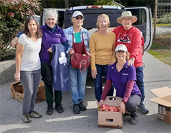 Trefoil Guild members with 800 lbs of apples.