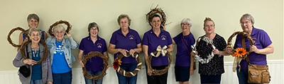 Trefoil Guilds making wreaths.