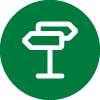 Sign icon in a green circle